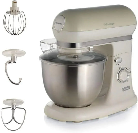Gâteaux Et Pâtisseries, Batteur Circulaire Pour Pain, Ariete Pétrin Vintage 1588, Capacité de 5,5 Litres, 7 Vitesses + Impulsion, Pizza, Hob, 1200W