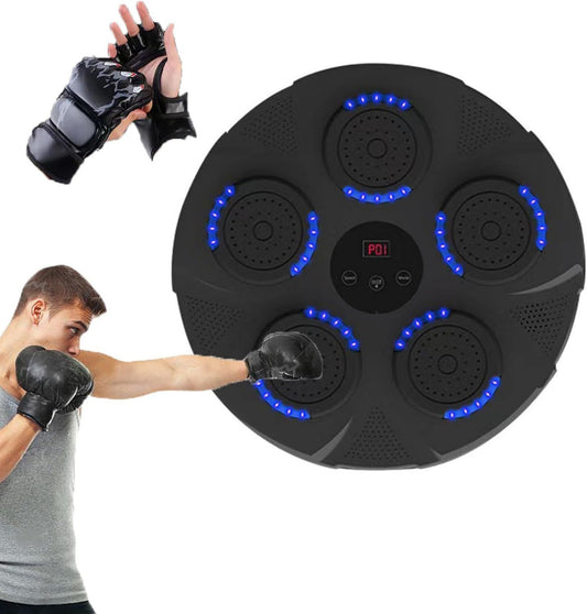 Machine de boxe musicale - montage mural, connexion Bluetooth, rechargeable, 9 Vitesses, rouge