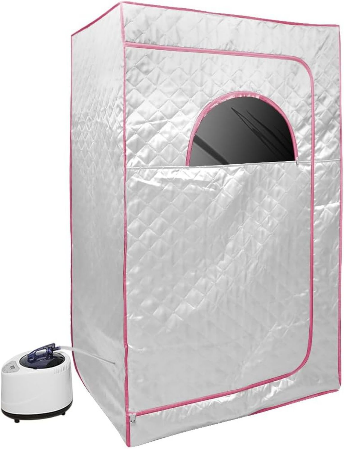 Cabine de sauna infrarouge - avec générateur de vapeur, format portable, 100x80x170cm, 1000W, 5L