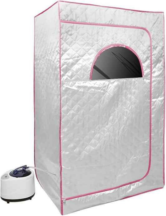 Cabine de sauna infrarouge - avec générateur de vapeur, format portable, 100x80x170cm, 1000W, 5L
