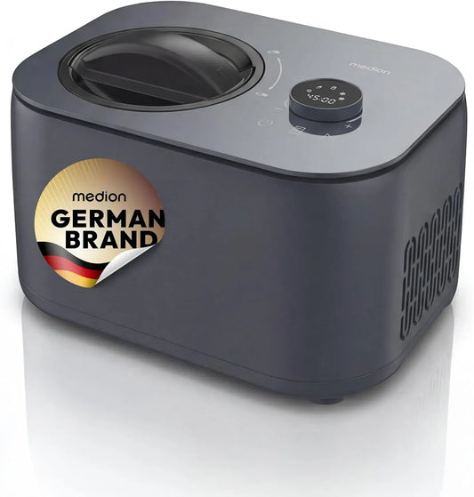 Sorbetière, Sans pré-refroidissement, Capacité pour 1 L de glace, Pour 1 litre de glace, MD 100116, Écran LED avec commande tactile, Bac à glace en