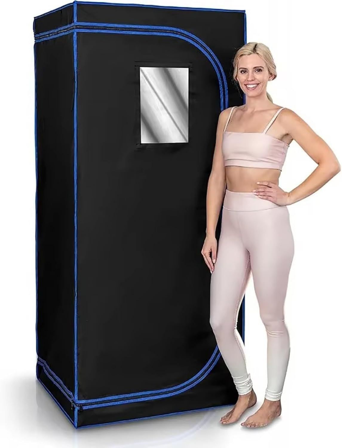Cabine de sauna infrarouge: L 1000, pliable, avec télécommande, format portable, 2 L, 1000 W