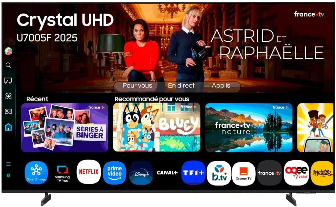 Samsung U7005 Smart TV, 55 pouces, téléviseur, 4K UHD, Couleurs Incroyables avec processeur Crystal 4K, Vos données protégées Knox Security