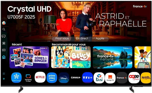 Samsung U7005 Smart TV, 55 pouces, téléviseur, 4K UHD, Couleurs Incroyables avec processeur Crystal 4K, Vos données protégées Knox Security